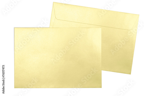 Obraz na płótnie Gold envelopes C5 format isolated on white background w salonie