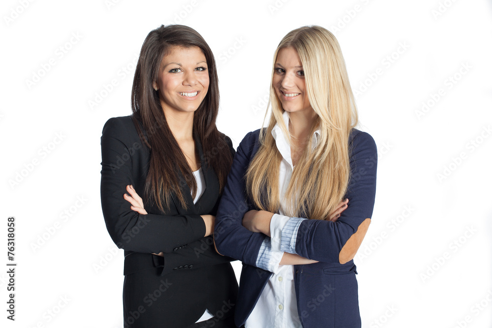 Business woman posing for camera - isolated on white background Business woman posing for camera - isolated on white background