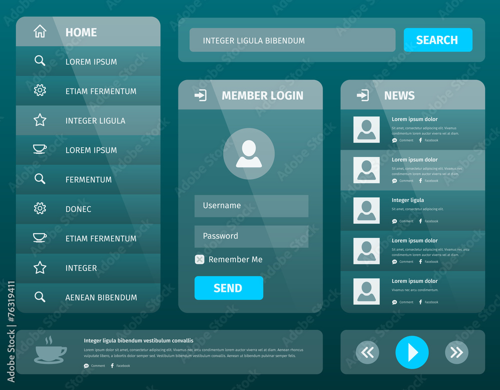 vector mobile UI template design with login vector mobile UI template design with login