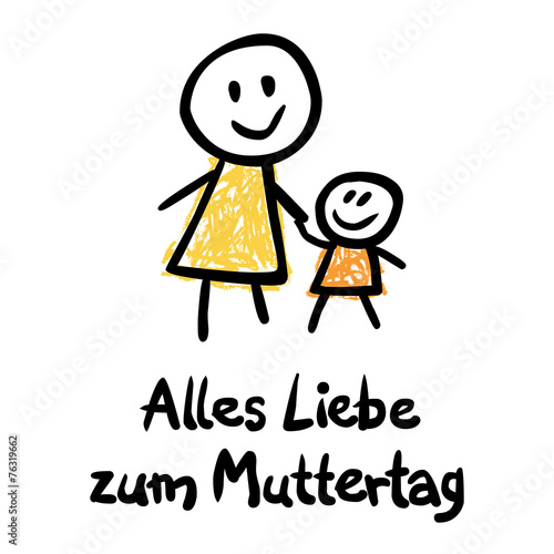 Alles Liebe zum Muttertag, Muttertagskarte, Vektor
