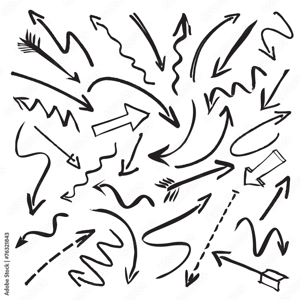 Set of black vector arrows Set of black vector arrows