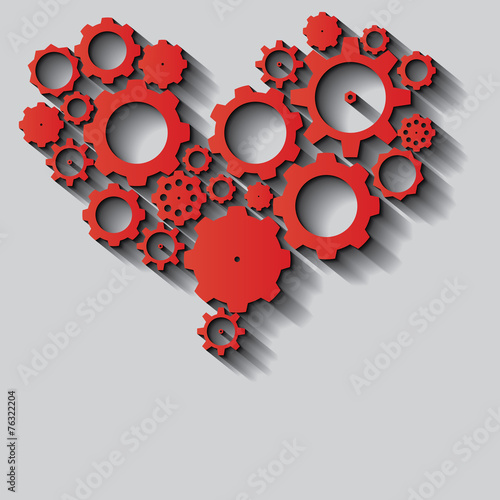 Heart made from cogs
