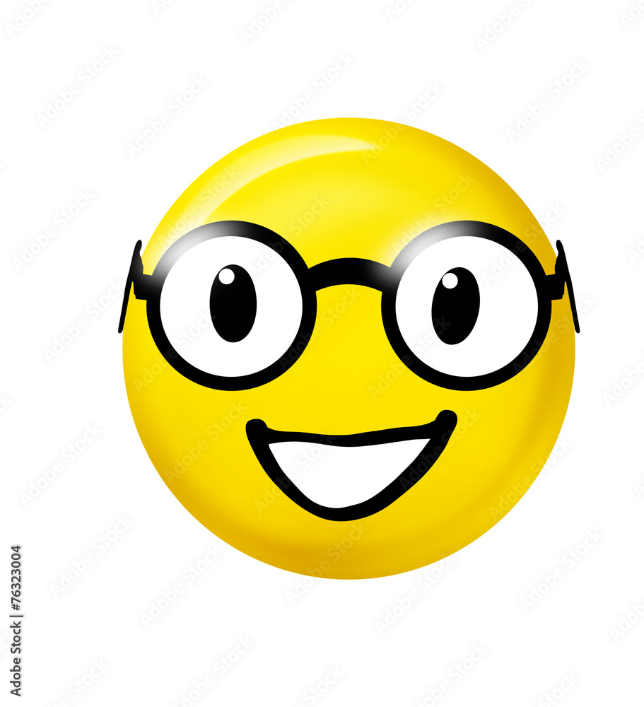 Smiley mit Brille Stock Illustration | Adobe Stock
