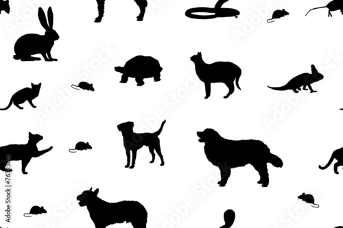 Fototapeta Naklejka Na Ścianę i Meble -  sap14 SeamlessAbstractPattern - pet shop - various pets - g3014