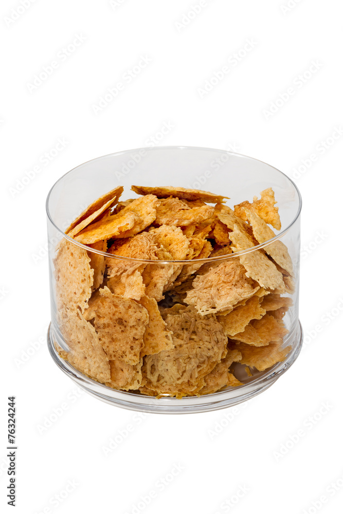 Cheese crackers home made in a glass cup Cheese crackers home made in a glass cup