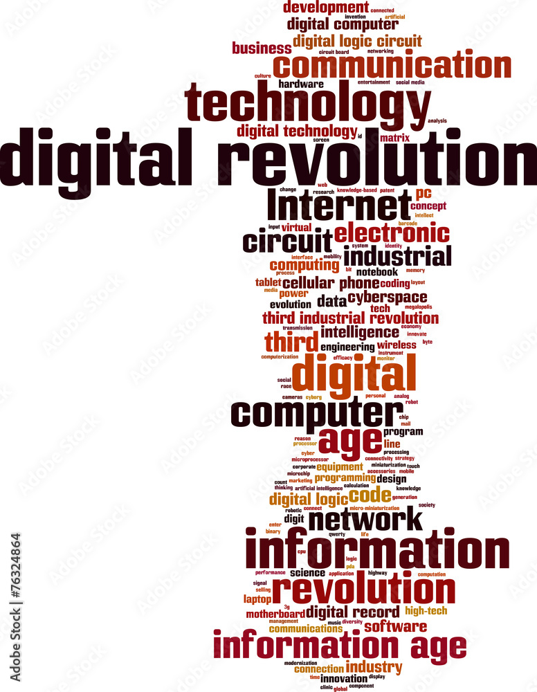 Obraz premium Digital revolution word cloud concept. Vector illustration