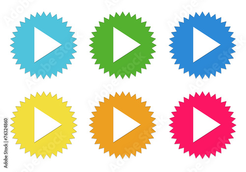 Set of colorful stickers icons with arrow symbol