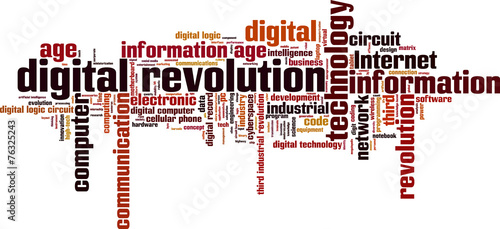 Digital revolution word cloud concept. Vector illustration