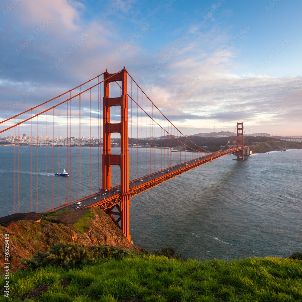 Golden Gate Bridge Sunset Scene