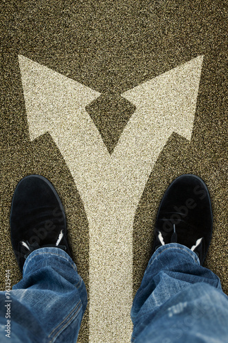 Black boots on the road