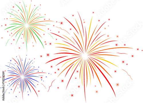 The vector illustration of fireworks