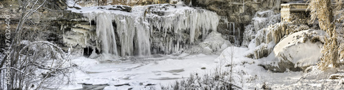 West Elyria Falls In Winter Pano