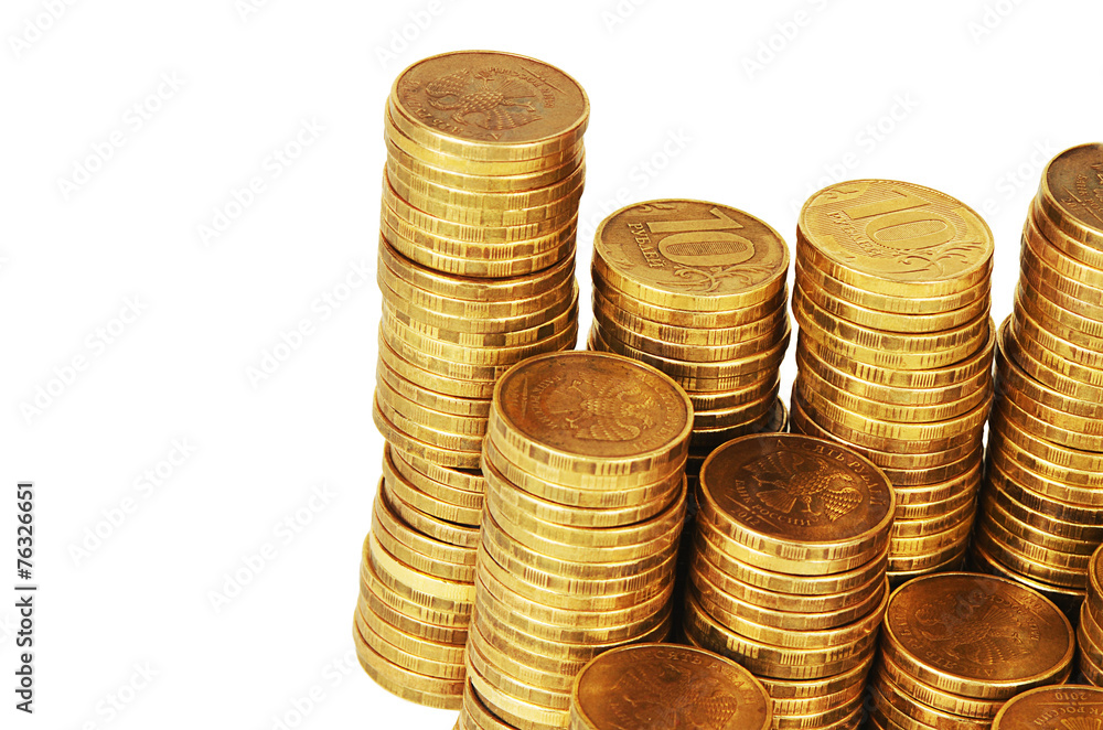 Gold money stack isolated on white Gold money stack isolated on white