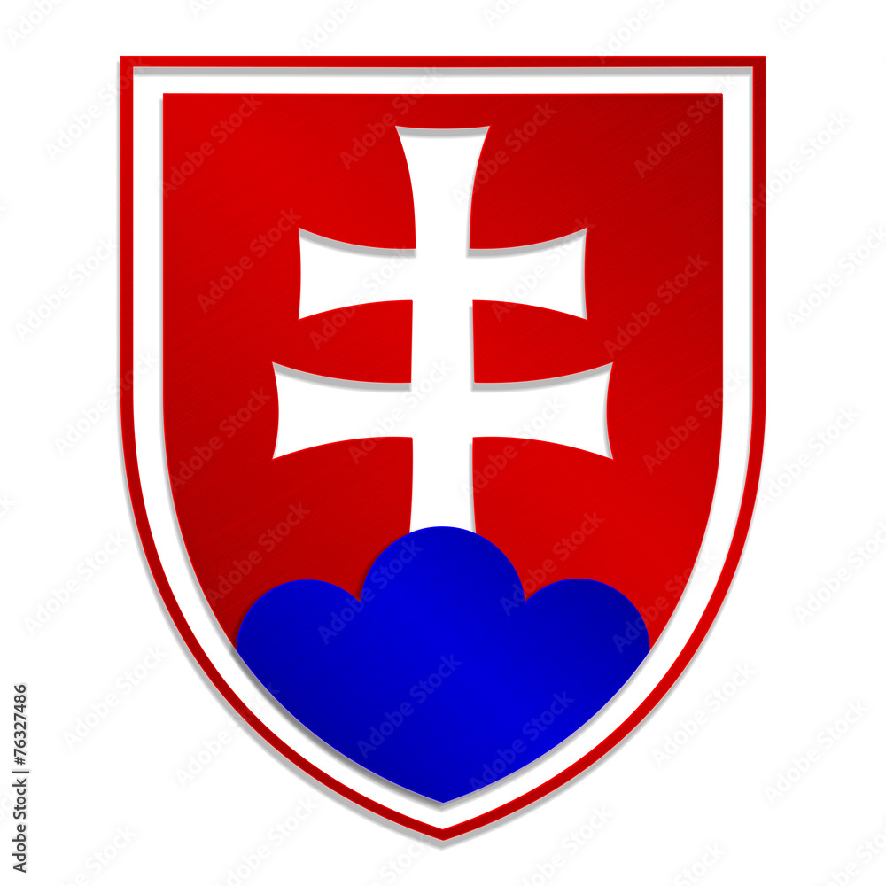 simply isolated illustration of metallic Slovak emblem simply isolated illustration of metallic Slovak emblem