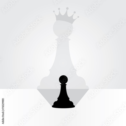 vector chess pawn with the shadow