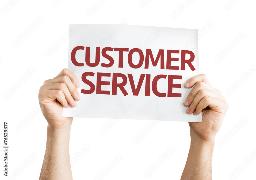Customer Service card isolated on white background Customer Service card isolated on white background