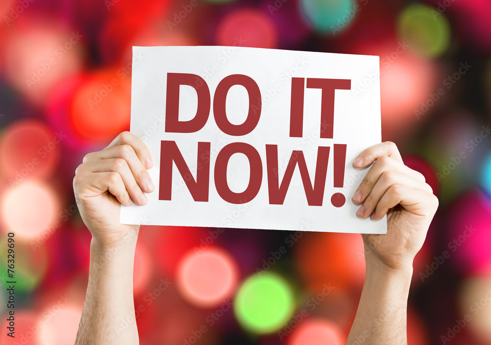 Do it Now! card with colorful background Do it Now! card with colorful background