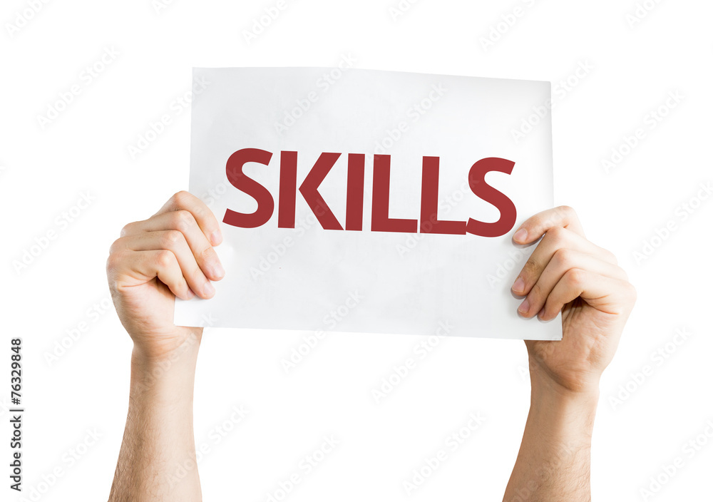 Skills card isolated on white background Skills card isolated on white background