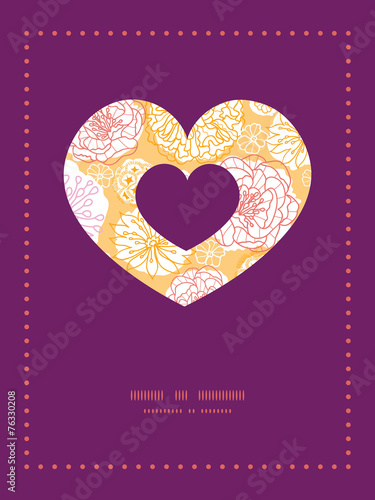 Vector warm day flowers heart symbol frame pattern invitation
