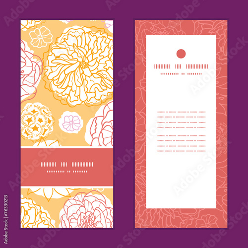 Vector warm day flowers vertical frame pattern invitation