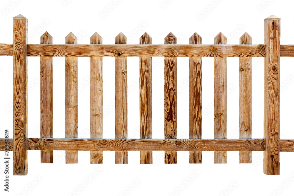 Wooden fence isolated on white Wooden fence isolated on white
