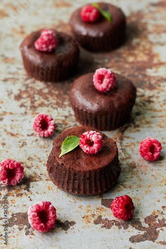 Wallpaper Mural Chocolate Lava Cake with raspberries Torontodigital.ca