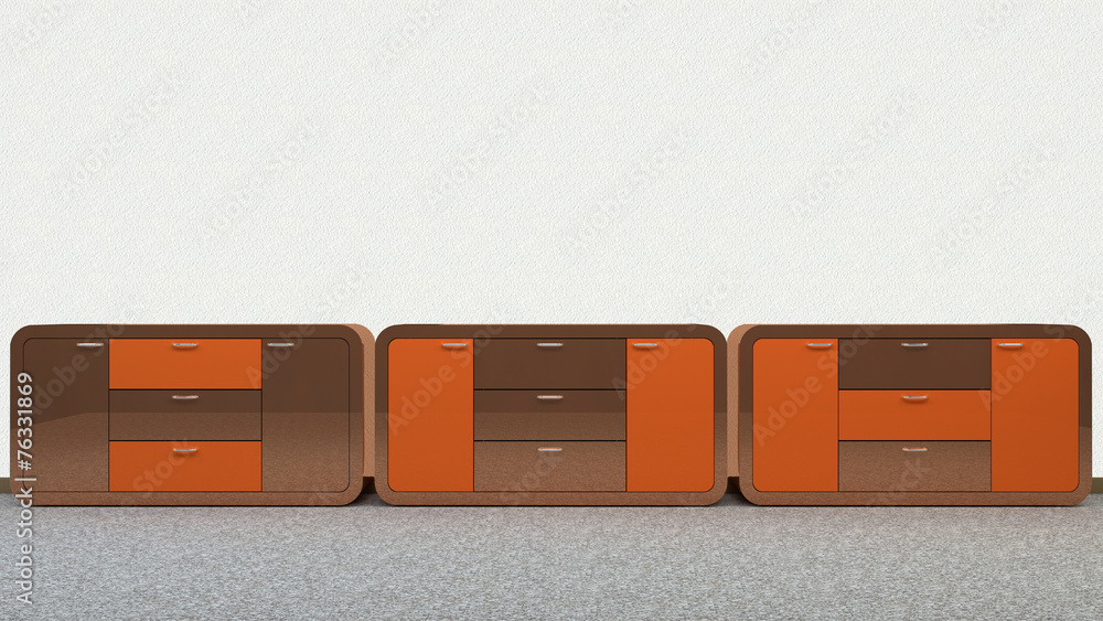 Brown-orange Furniture in front of white background Brown-orange Furniture in front of white background