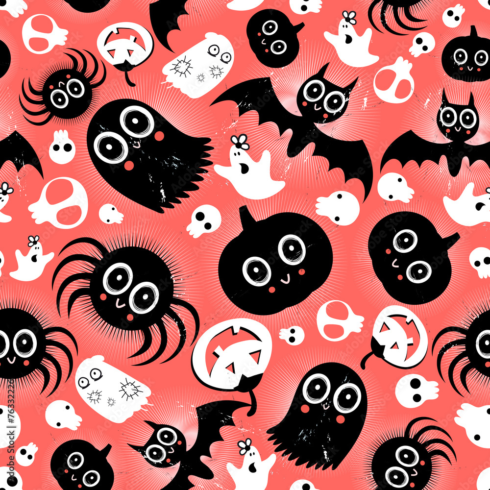 Fototapeta premium funny halloween monster pattern