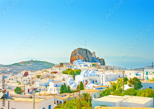 Tableau sur toile view of Chora the capital of Amorgos island in Greece