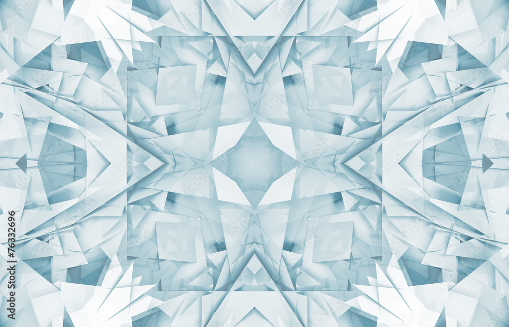 Square digital geometric 3d kaleidoscope pattern