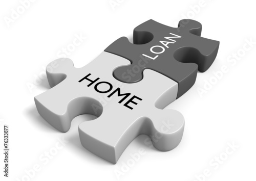 House financing concept of puzzle pieces that say home loan