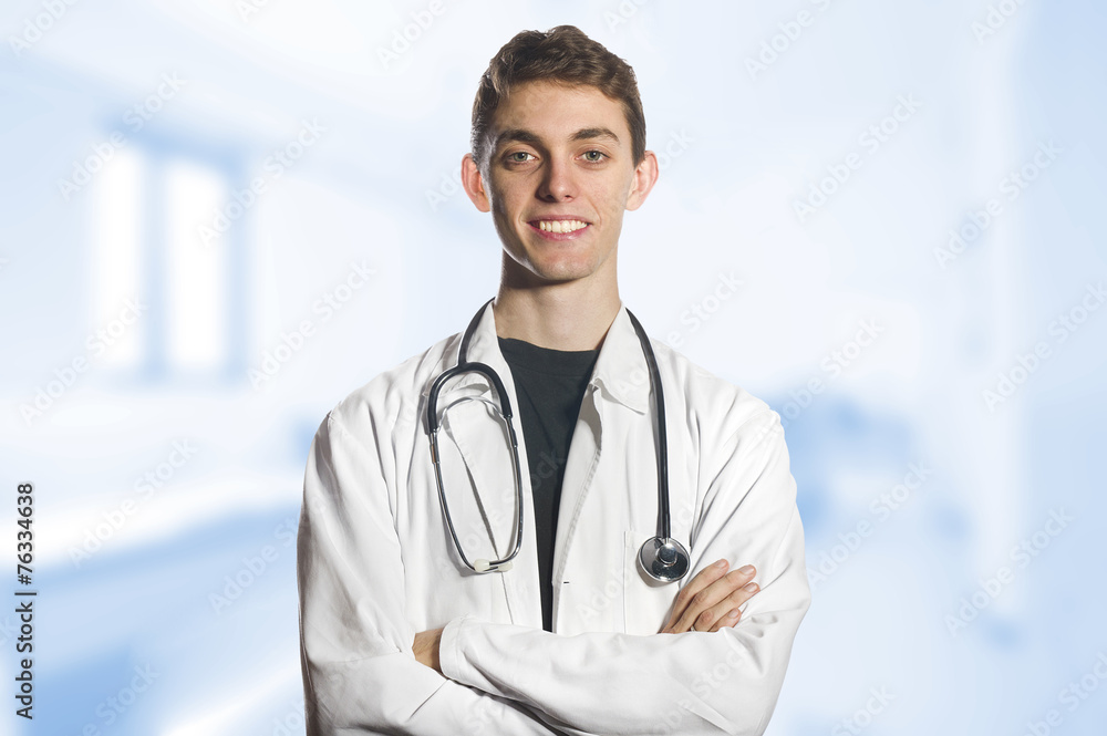 Portrait of student male doctor on the hospital Portrait of student male doctor on the hospital