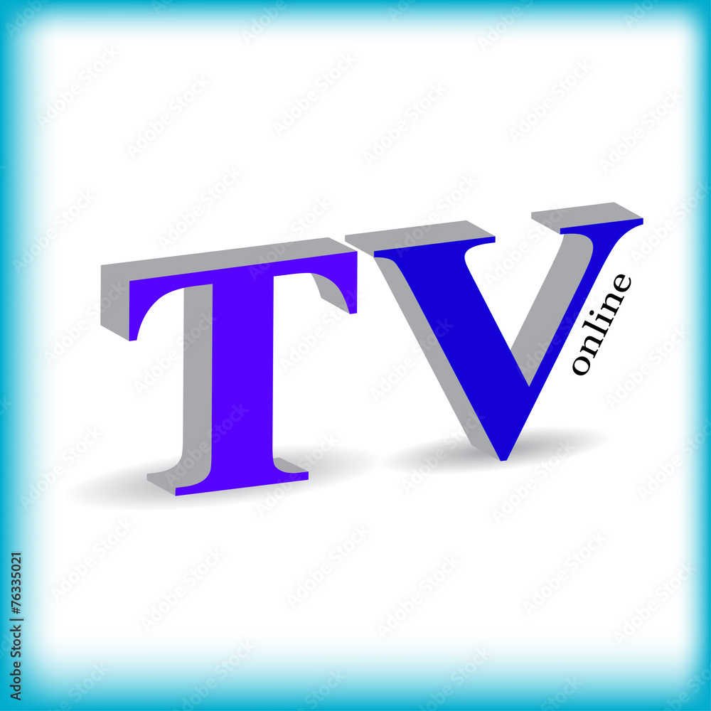 TV sign with shadow TV sign with shadow