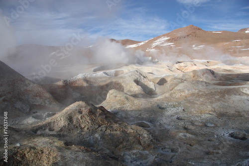 Sulphuric acid pools in Altiplano of Bolivia