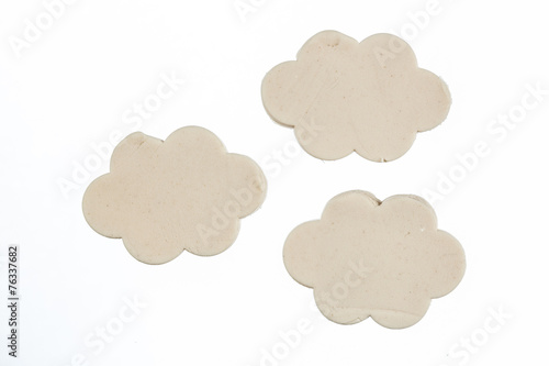 cloud modelling clay Isolated on white