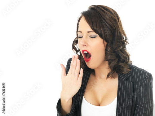 Bored Business Woman Yawning