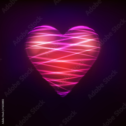 heart symbol designed at modern shiny lines style