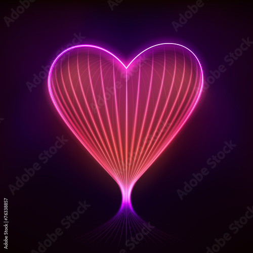 neon pink red heart love symbol graphic design