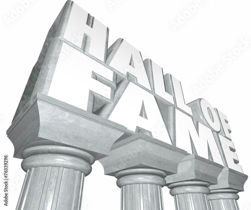 Fényképezés Hall of Fame Words Marble Columns Famous Celebrity Legendary Ind