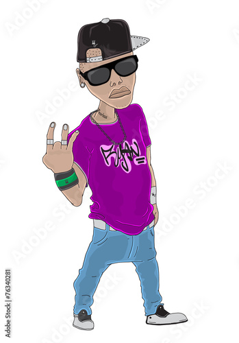 Rapper Character Vector Illustration