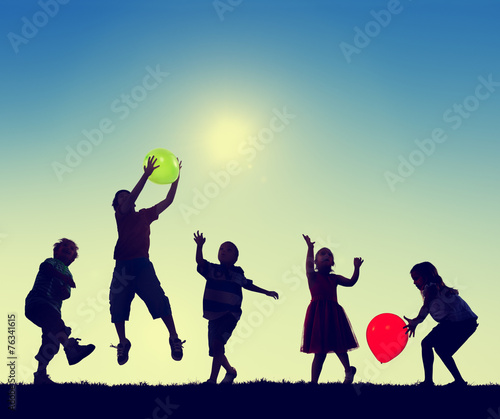 Group of Children Freedom Happiness Imagination Concept