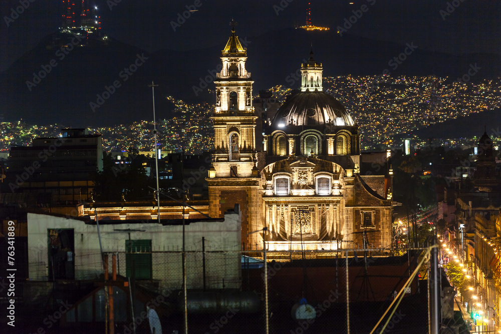 Obraz premium Plaza de Santa Domingo Chruches Zocalo Mexico City