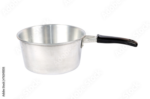 Stainless steel pot. Isolated on white background