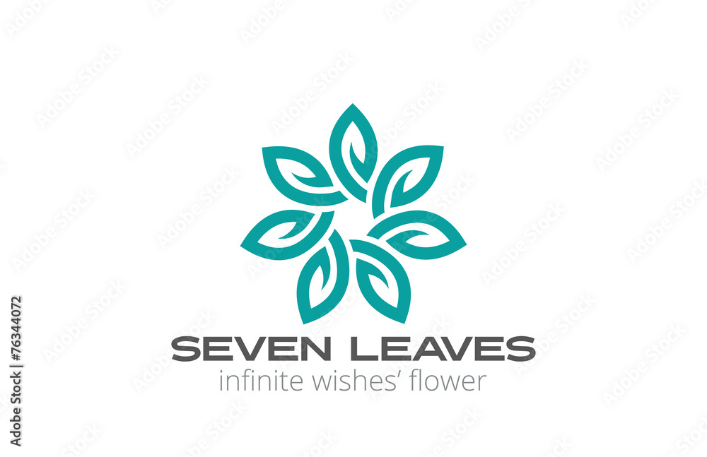 Abstract Flower Logo infinity loop leaves design vector