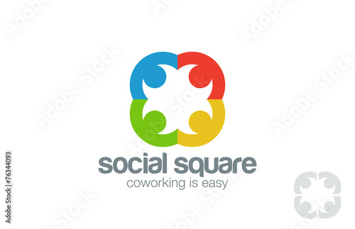 Social Logo design vector template. People holding hands