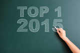 top 1 2015 written on blackboard
