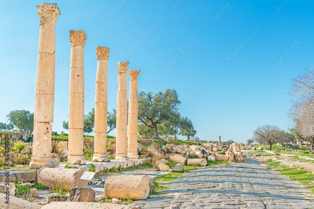 Fototapeta premium Sanctuary Heiligtum of Umm Qais in northern Jordan near Gadara.