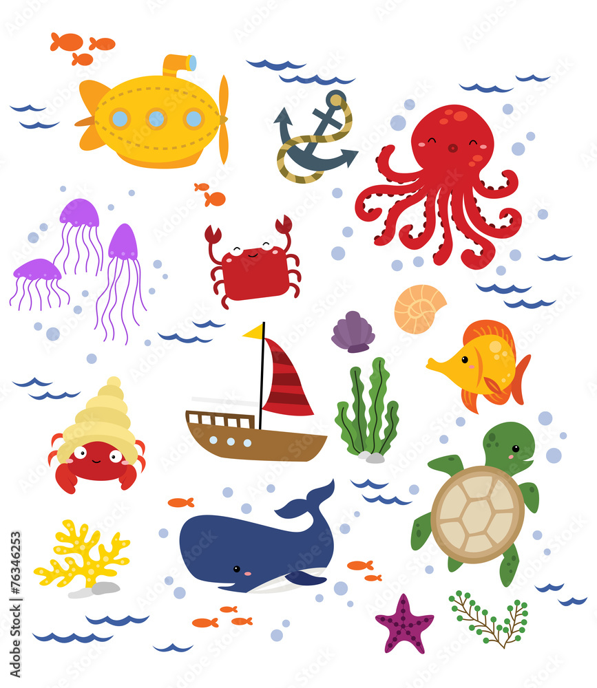 Naklejka premium under the sea (no background)