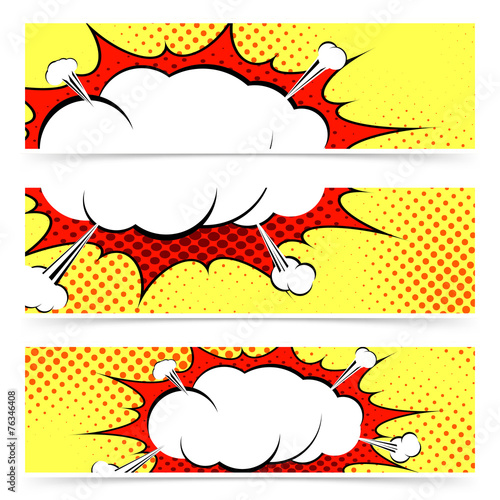 Comic book retro style web header