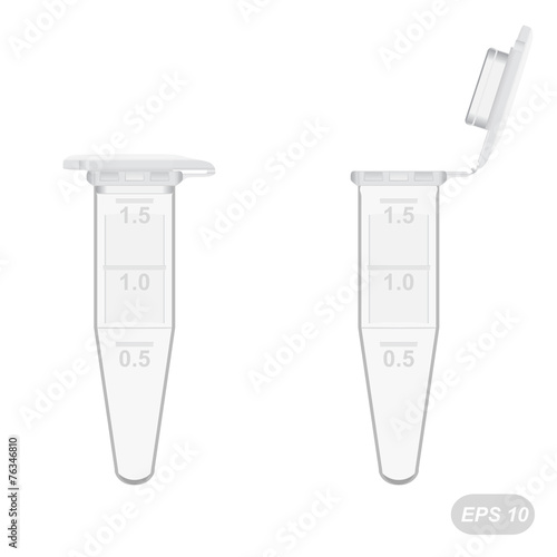 Empty plastic 1.8 ml Eppendorf tubes